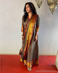 EE-S49664 Brown Saree Dress