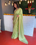 EE-S50937 Mint Green Crepe Sari