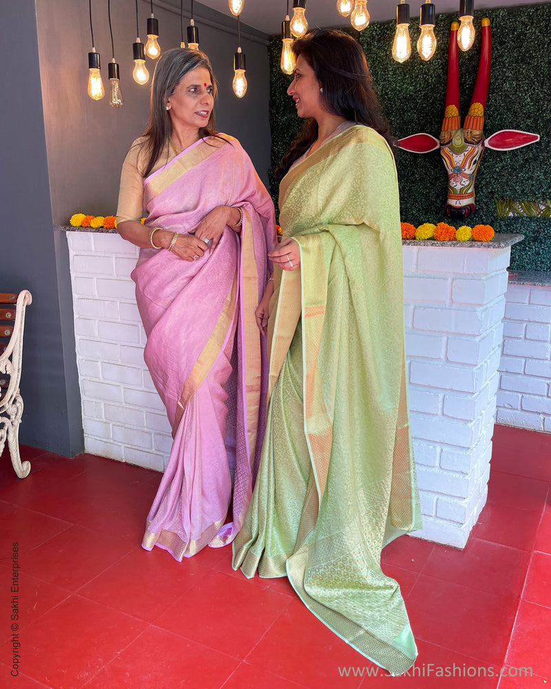 EE-S50938 Pink Crepe Saree