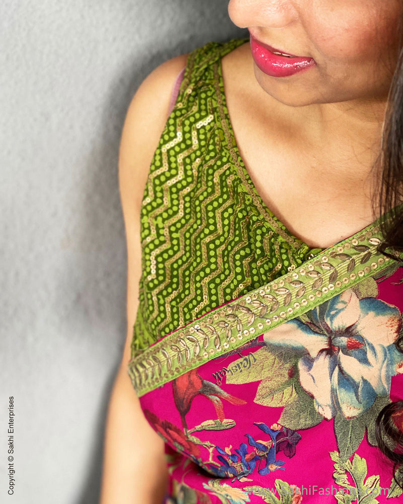 EE-S36687 Pink Ruffle sari