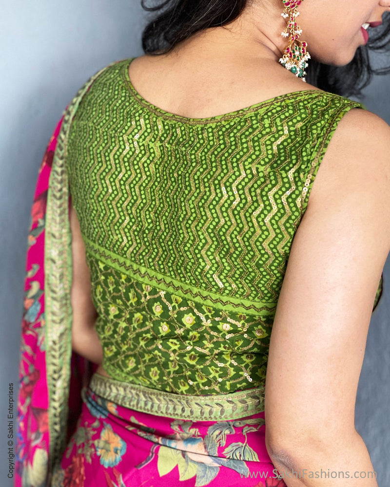 EE-S36687 Pink Ruffle sari