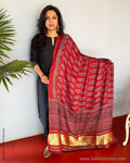 EE-S43665 Red Ajrakh Dupatta