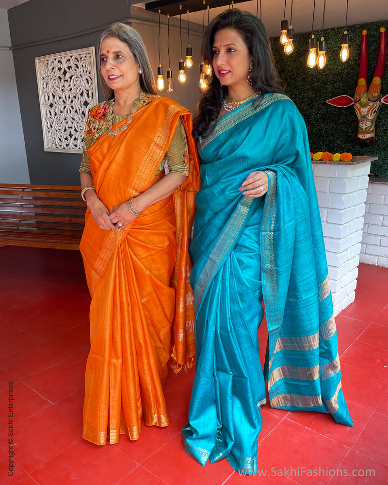 EE-S47332 Blue Tussar Sari