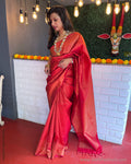 EE-S48131 Red Kanchi Saree