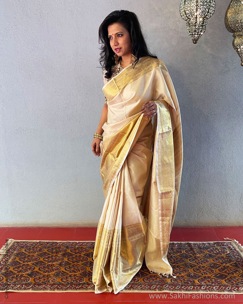 EE-S50022 Cream Kanchi sari