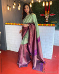 EE-S50054 Mint Kanchi sari