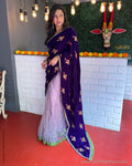 EE-S50040 Velvet Crossover Sari