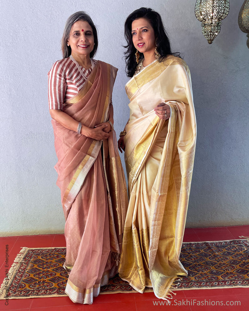 EE-S50022 Cream Kanchi sari