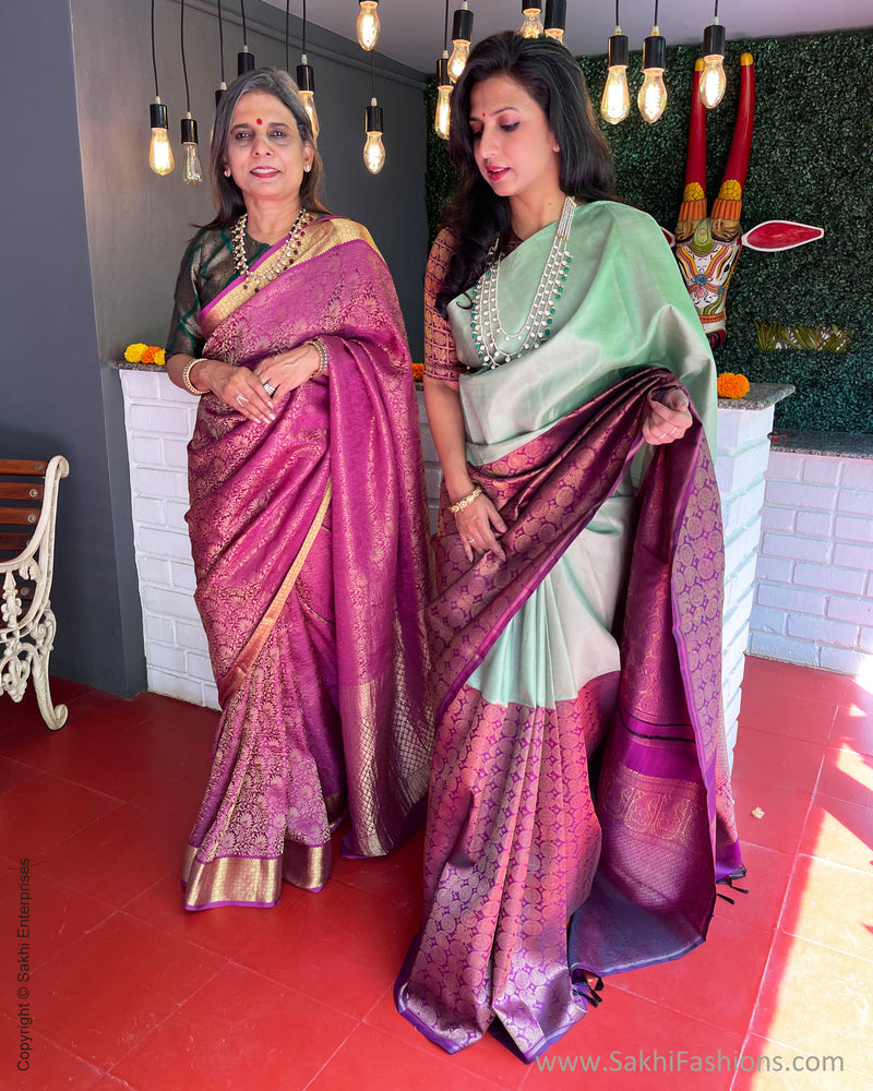 EE-S50939 Purple Crepe Saree