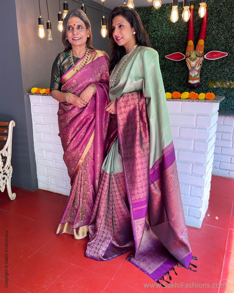 EE-S50939 Purple Crepe Saree