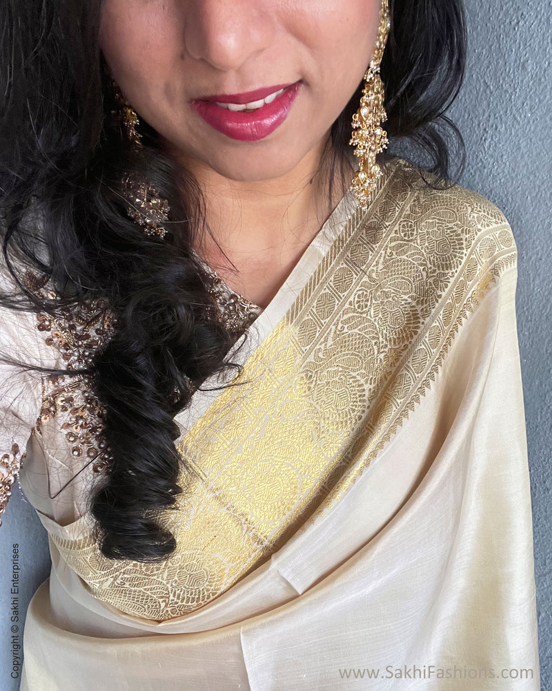 EE-S50022 Cream Kanchi sari