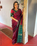 EE-S38255 Maroon Kanchi sari