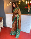EE-S51147 Brown Tussar CutWork