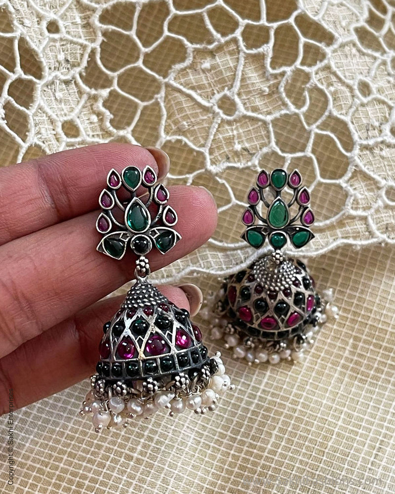 Pure Silver Jhumka earring Sakhi Fashions sakhifashions