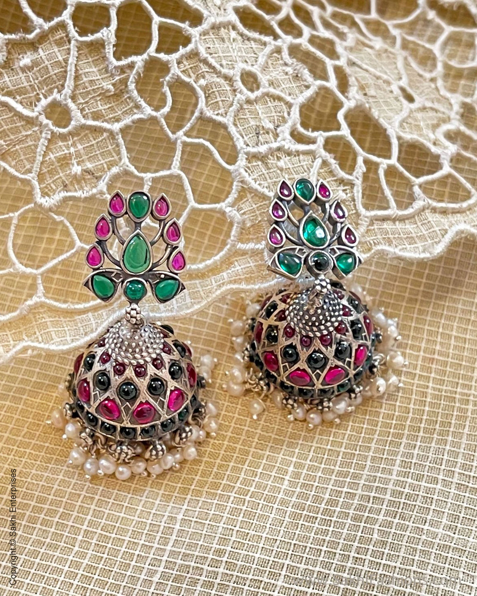 Earring silver jhumka cheap