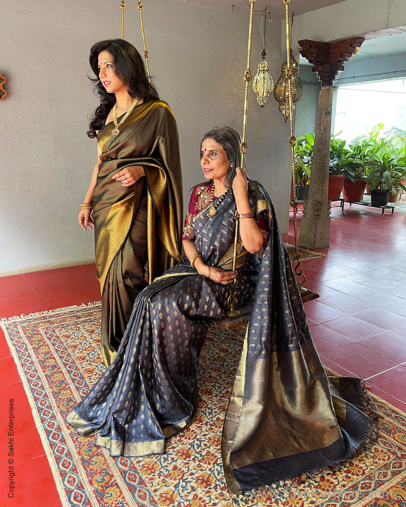 EE-S41830 Black Banarsi Saree