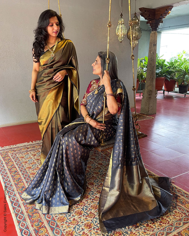 EE-S41830 Black Banarsi Saree