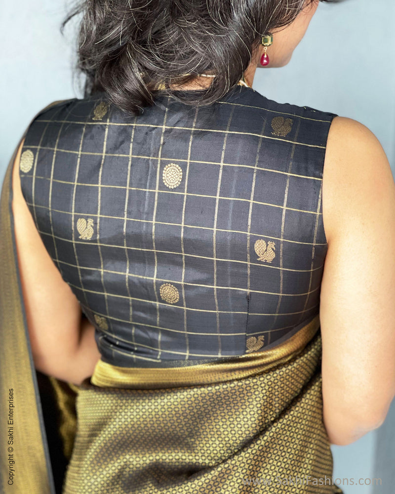 EE-S41830 Black Banarsi Saree