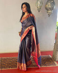 EE-S53155 Blue Banarsi Sari