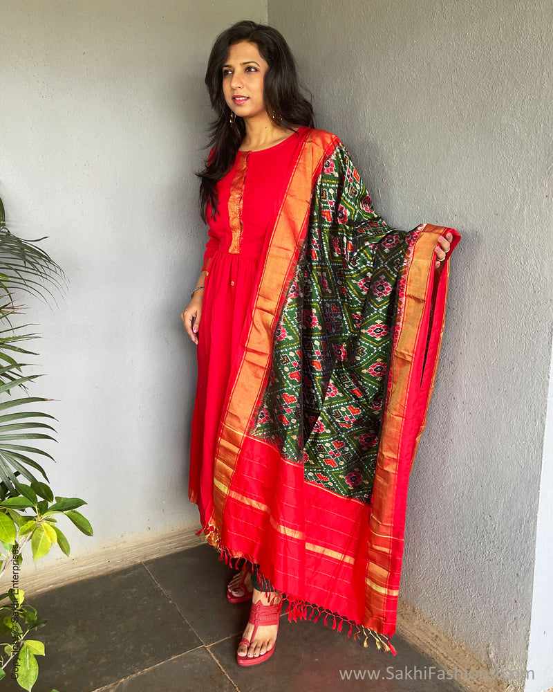 EE-S51550 Red Mangalgiri Dress