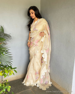 EE-S52516 Organza Scallop Sari