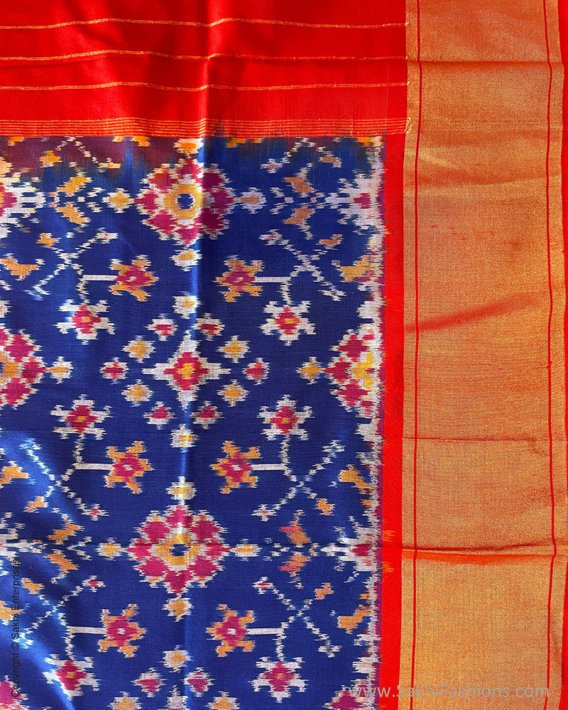 EE-S53601 Ikat Blue Dupatta