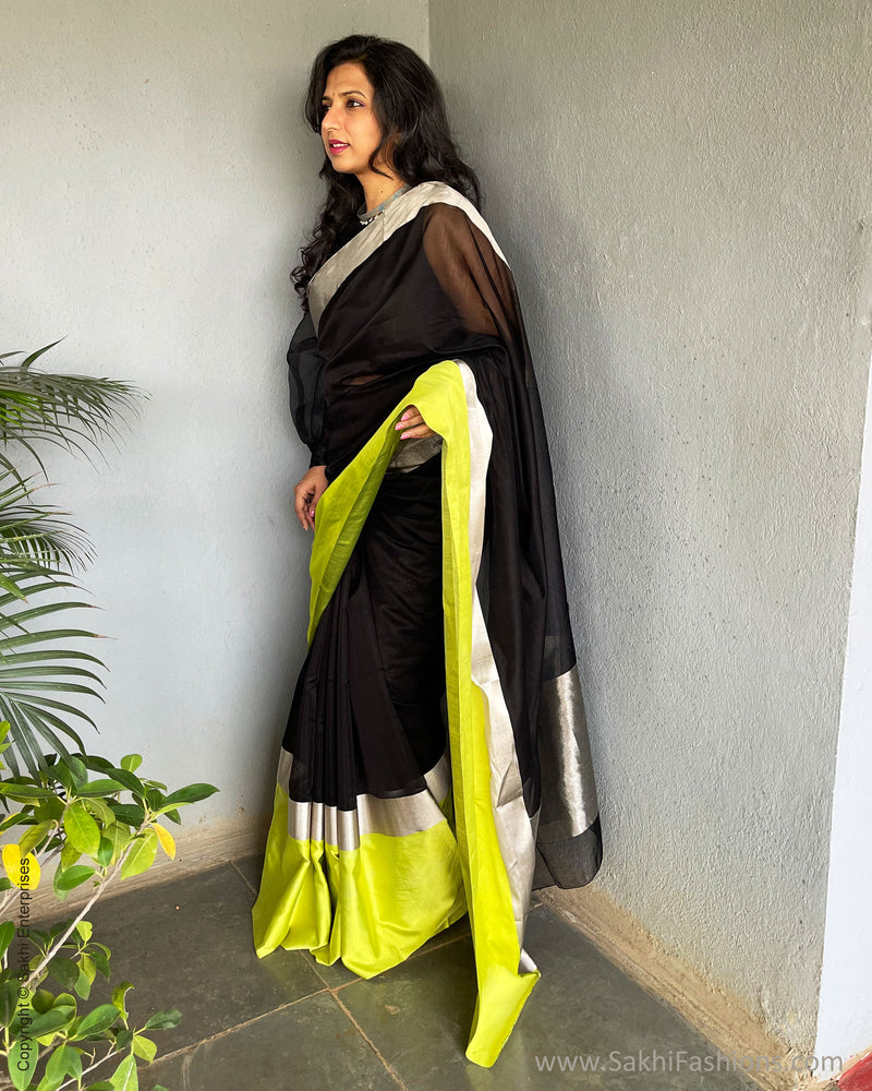EE-S53628 Black Lemon Chanderi