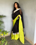 EE-S53628 Black Lemon Chanderi