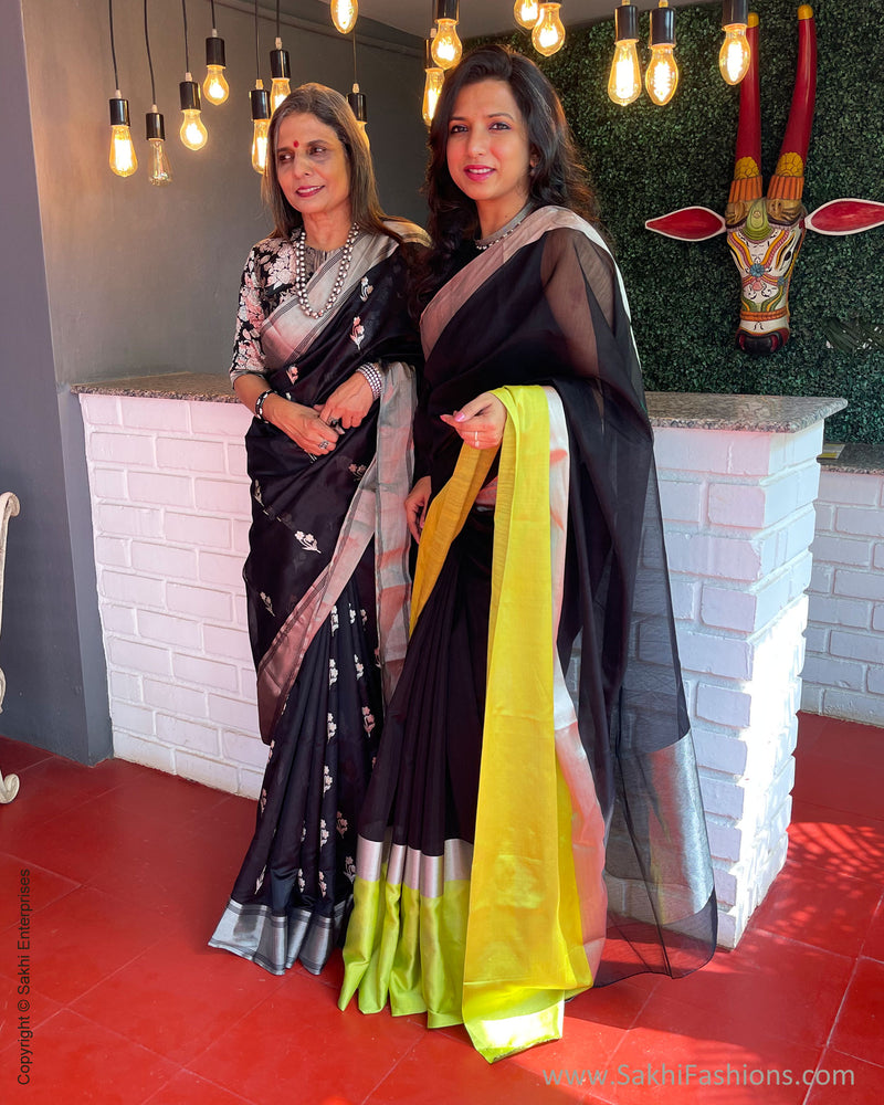 EE-S53628 Black Lemon Chanderi