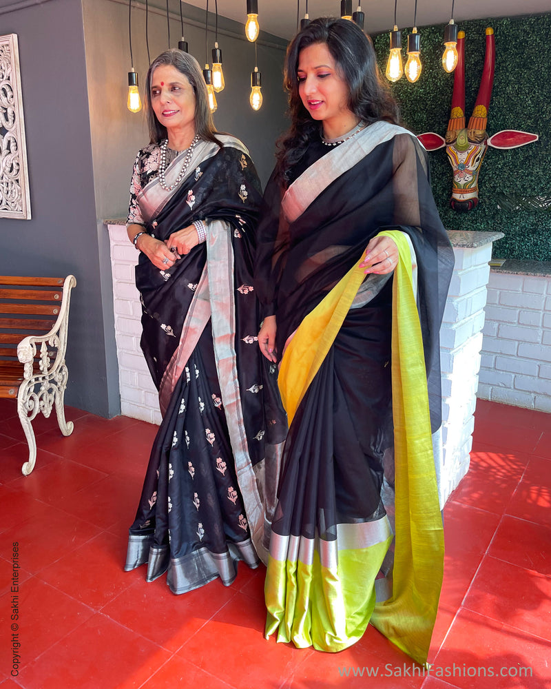 EE-S53630 Black Silver Chanderi
