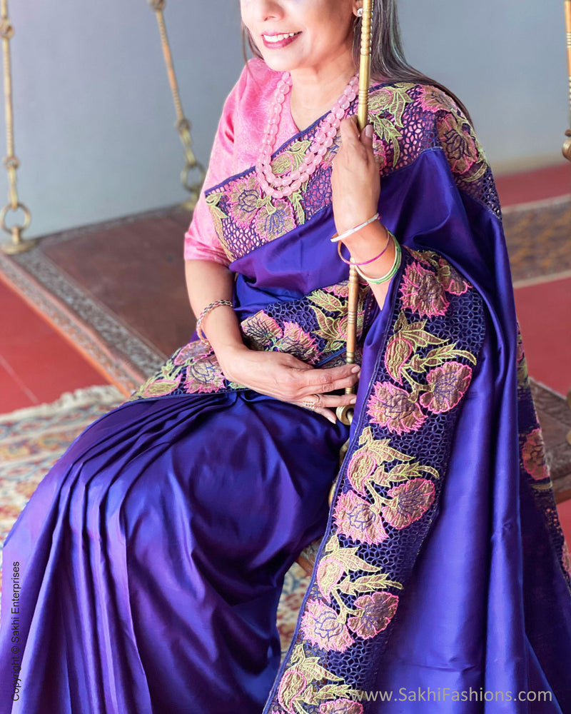 EE-S52375 Purple Kanchi Cutwork