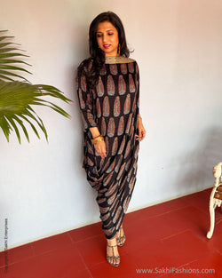 EE-S56217 Black Ajrakh Dress