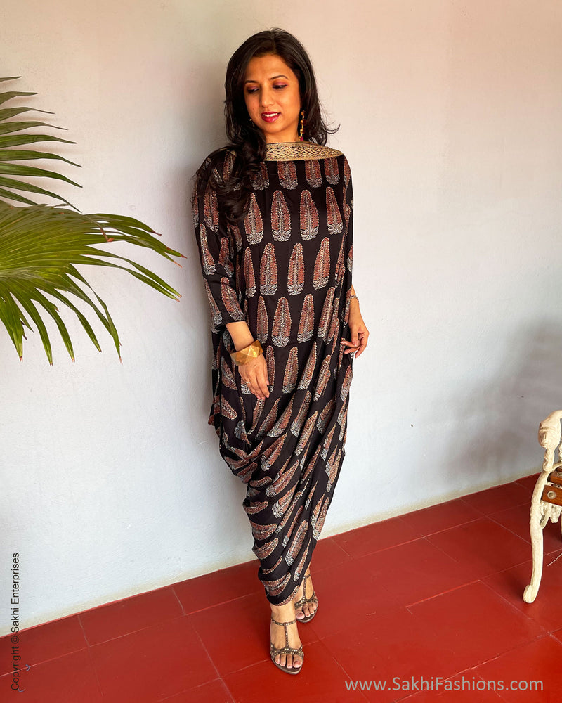 EE-S56217 Black Ajrakh Dress