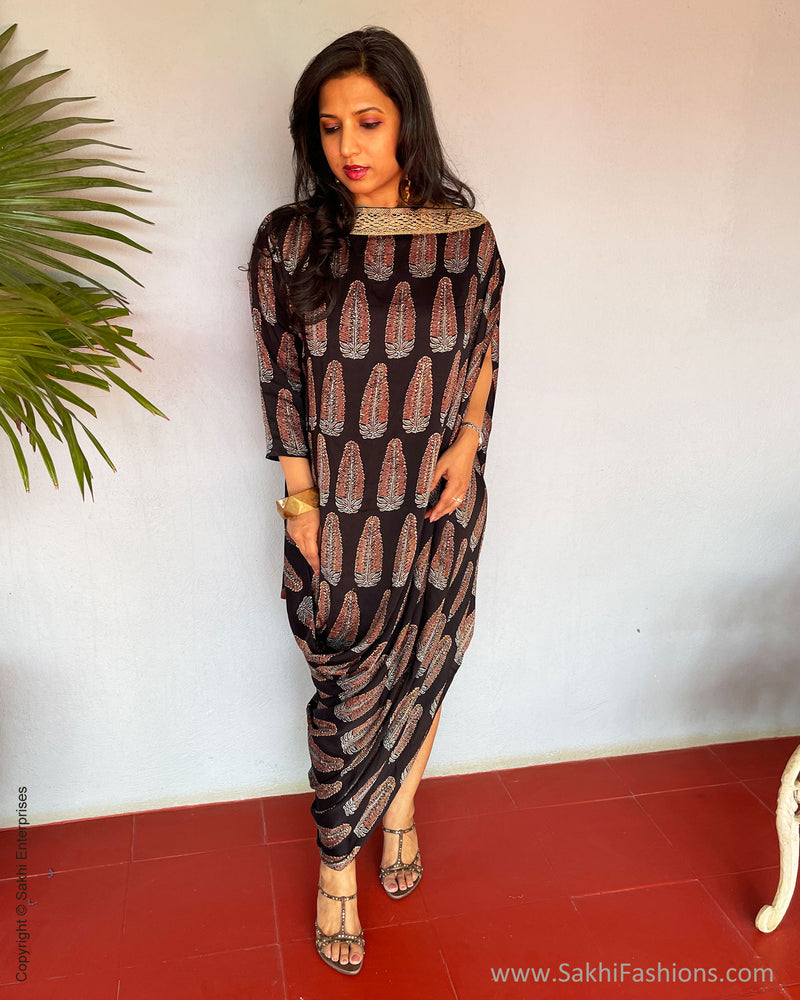 EE-S56217 Black Ajrakh Dress