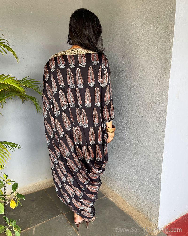 EE-S56217 Black Ajrakh Dress
