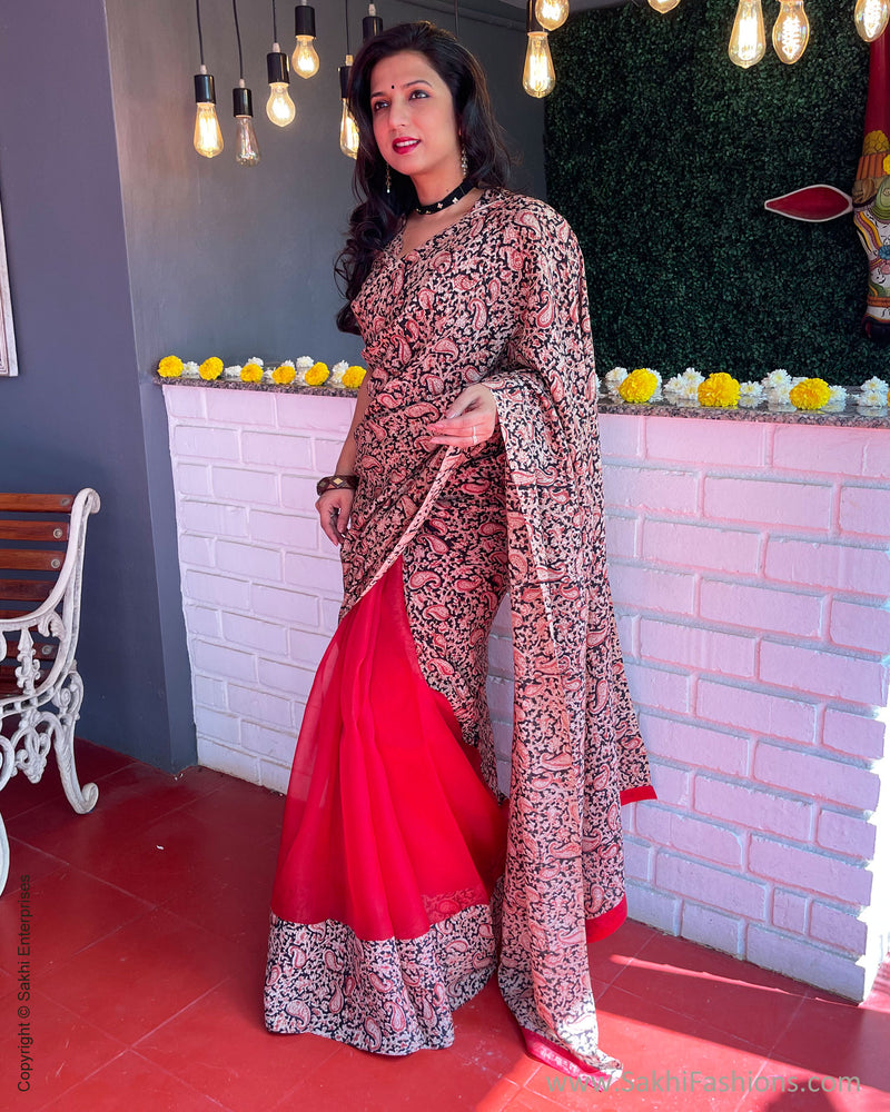 EE-S56261 Kalam Organza Sari