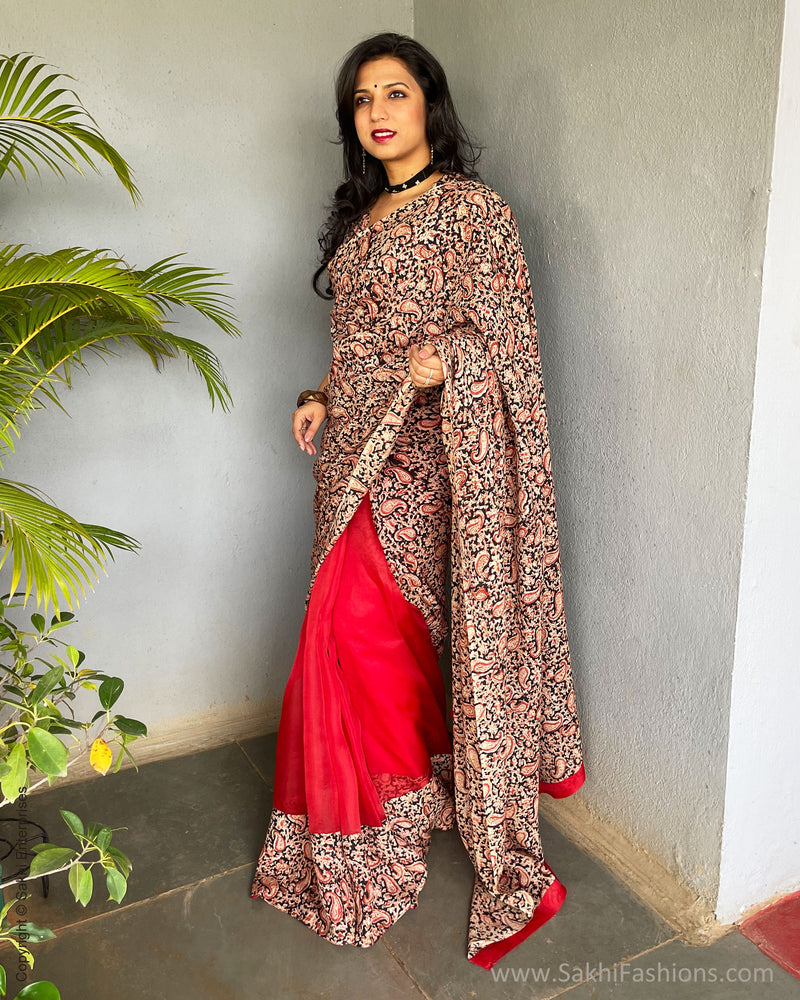 EE-S56261 Kalam Organza Sari