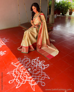 EE-S53161 Cream Red Banarsi