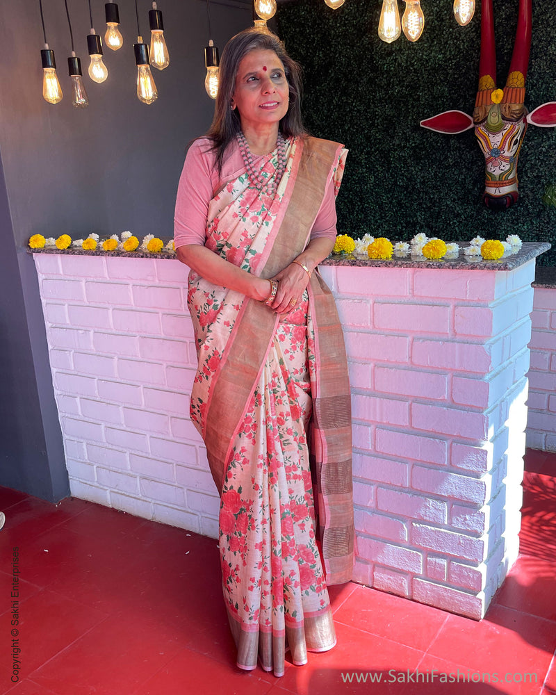 EE-S55373 Floral Tussar Sare