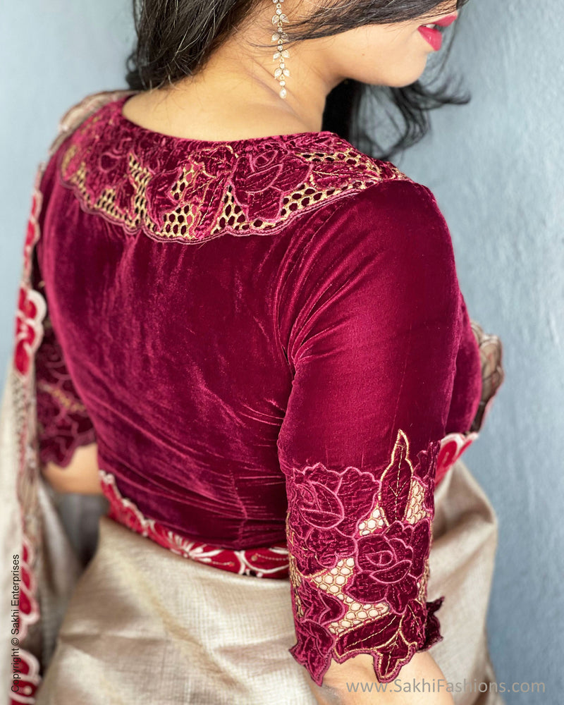 BL-R41614 Plum Cutwork Blouse