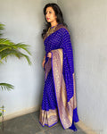 EE-S57993 Blue Banarsi Georgette