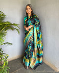 EE-S57612 Black Flora Tussar Sari