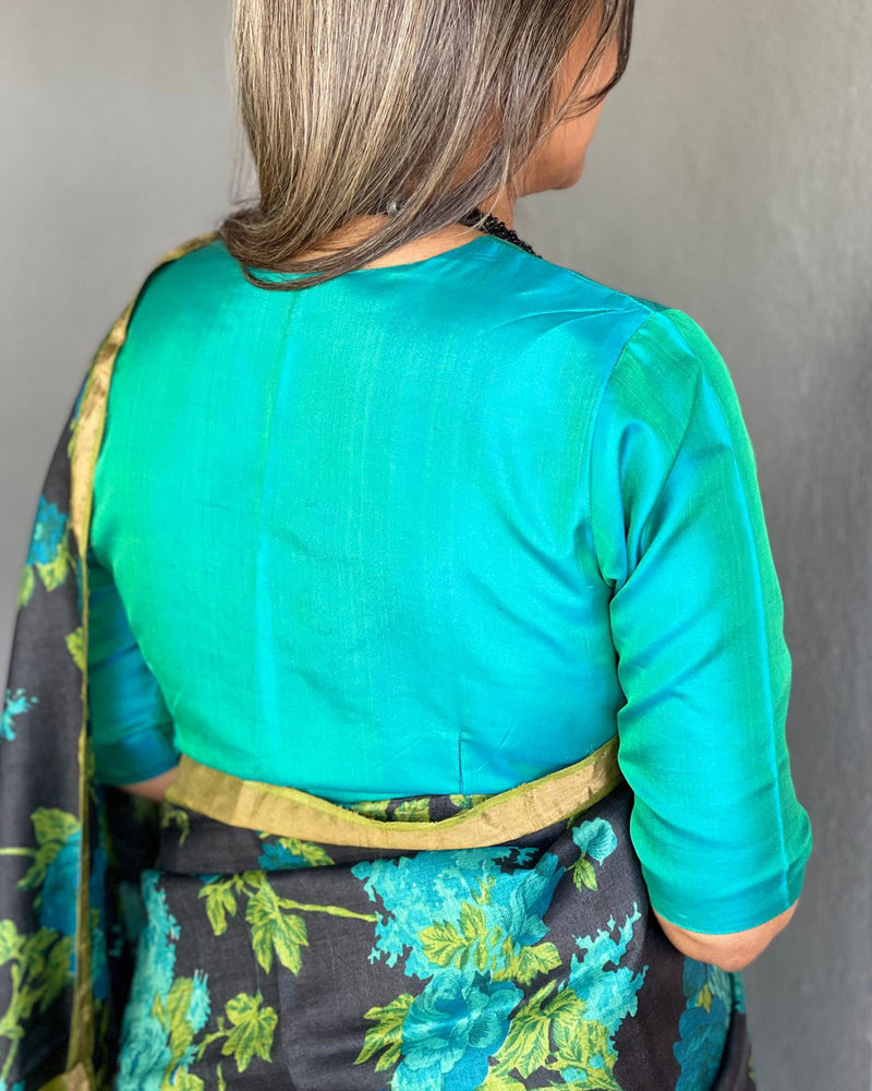 BL-R44530 Aqua Blue Kanchi Blouse