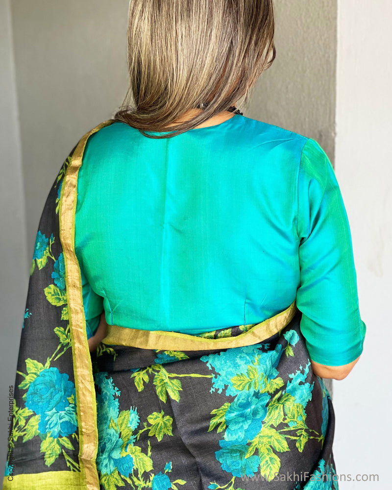 BL-R44530 Aqua Blue Kanchi Blouse