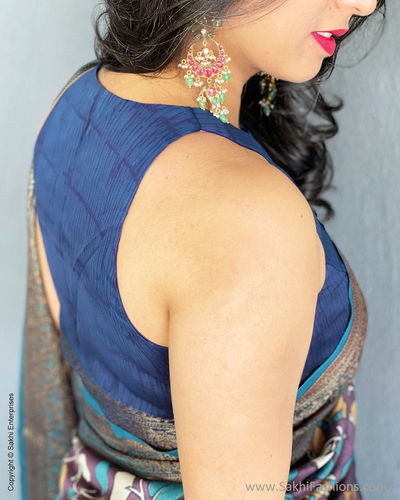 BL-T243221 Blue Indigo Blouse