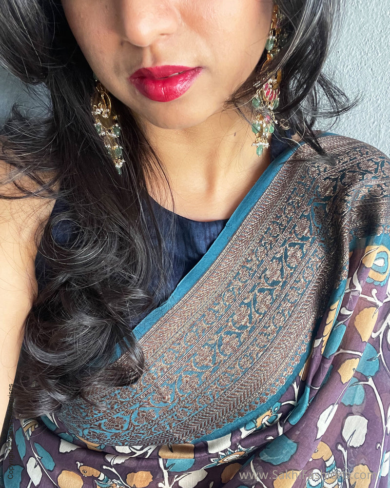 BL-T243221 Blue Indigo Blouse