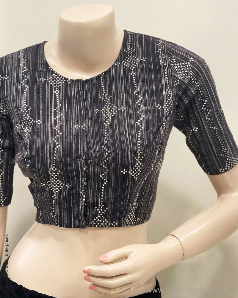 BL-R53258 Black Cotton Blouse