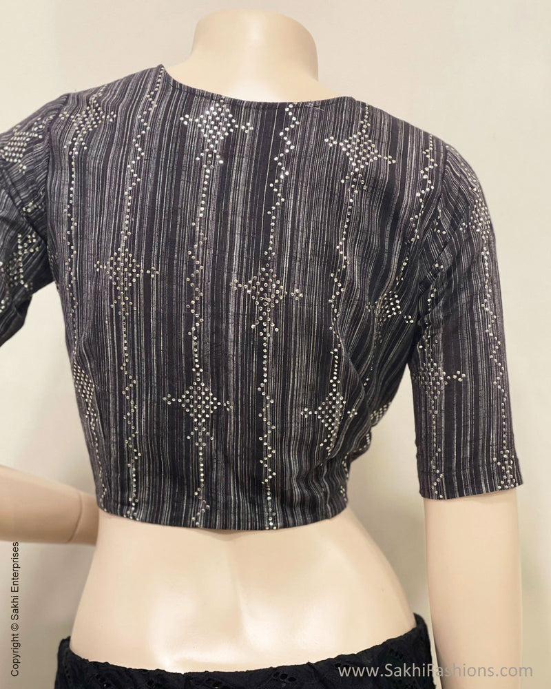 BL-R53258 Black Cotton Blouse