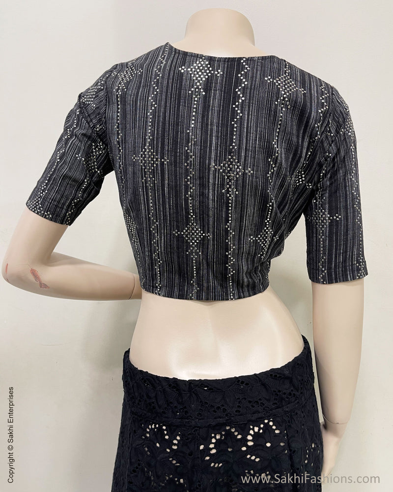 BL-R53258 Black Cotton Blouse