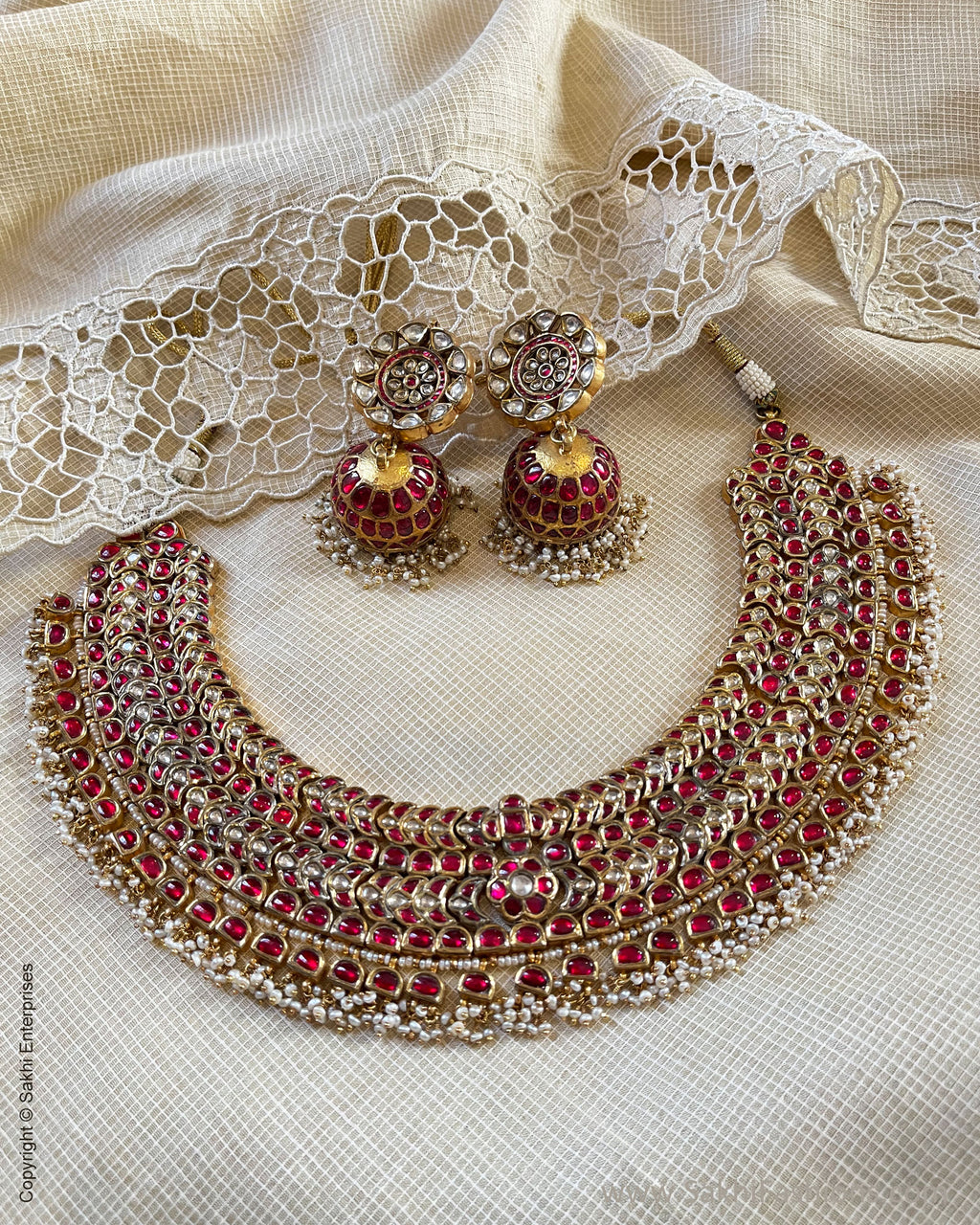 Gold Gold Necklace Earring Sakhi Fashions sakhifashions